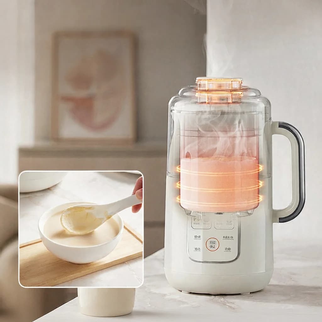 Blender pentru lapte de soia cu încălzire 1.2L și vas interior din oțel inoxidabil