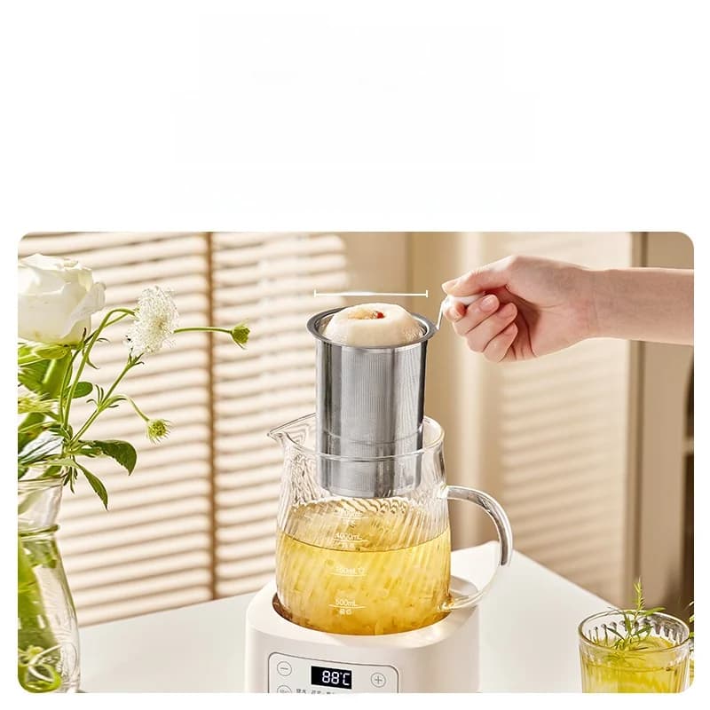 Oală electrică din sticlă cu control al temperaturii 1.2L