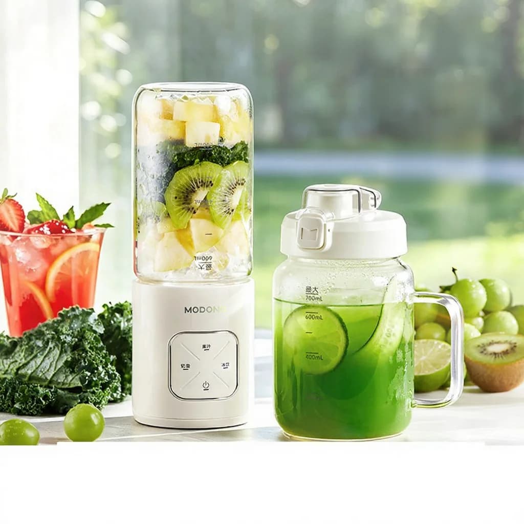 Blender portabil wireless cu două pahare și funcție de zdrobire a gheții