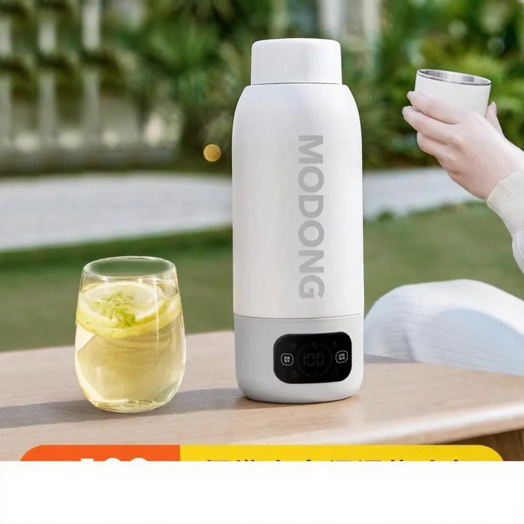 Cană portabilă electrică de călătorie, 600ml, căptușeală din oțel inoxidabil 316