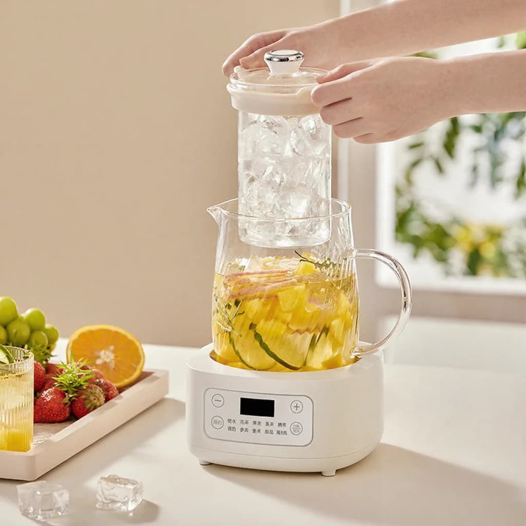Oală electrică din sticlă pentru sănătate 1-1,5L, control tactil, pentru ceai