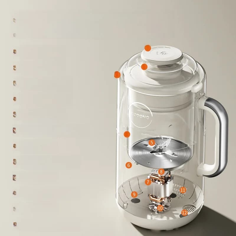 Blender cu încălzire, capacitate 1.2L, control tactil, oțel inoxidabil