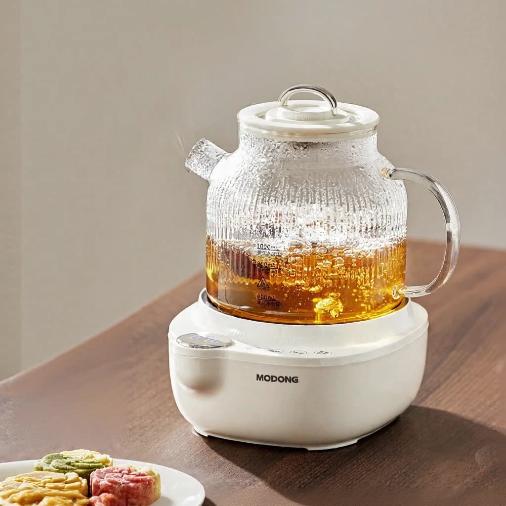 Fierbător electric din sticlă cu control al temperaturii, 1L