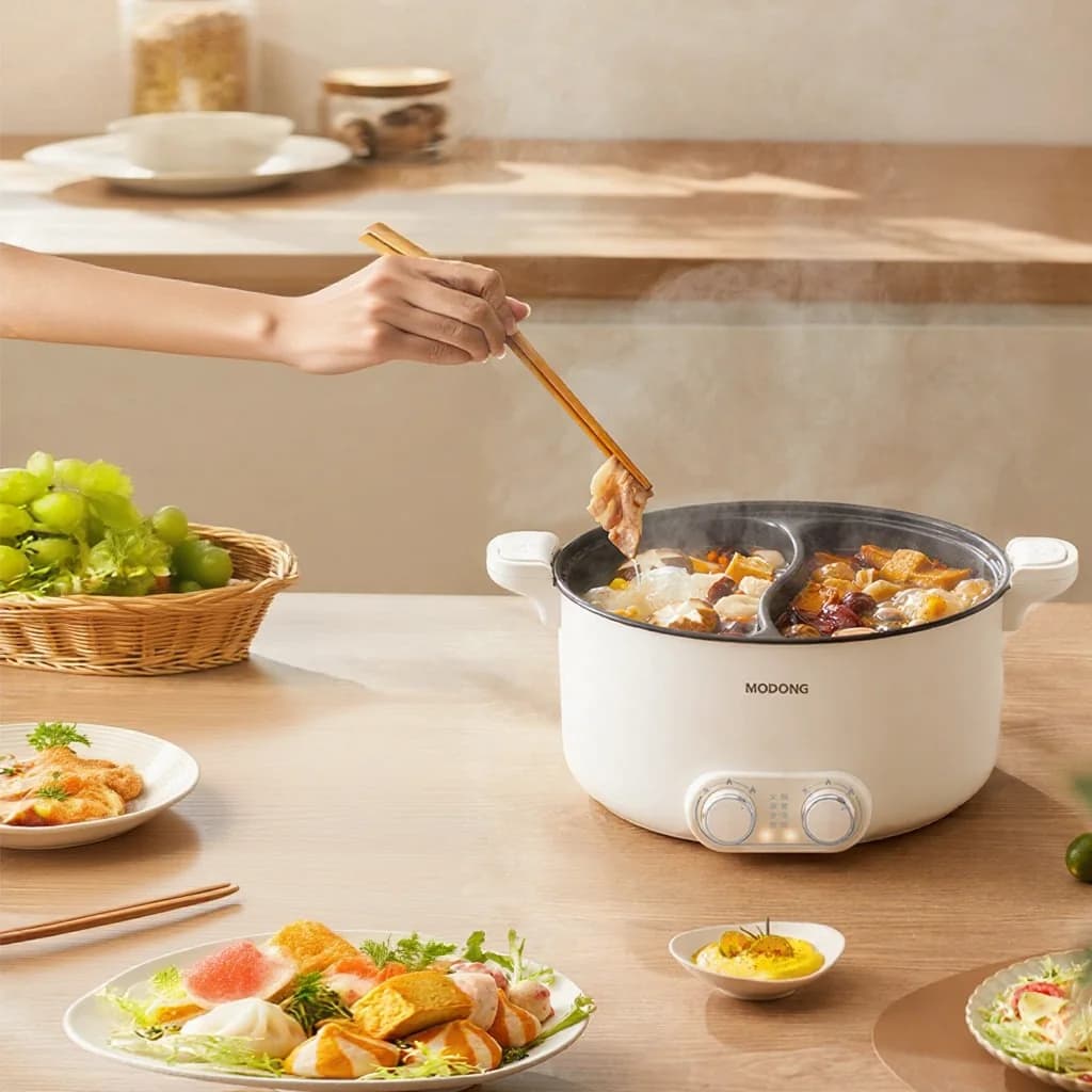 Oală electrică dublă cu zone separate 6L 7L 8L, control tactil