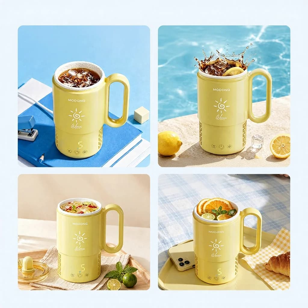 Ceașcă portabilă cu funcție de încălzire și răcire, 450 mL, 36W, control touch