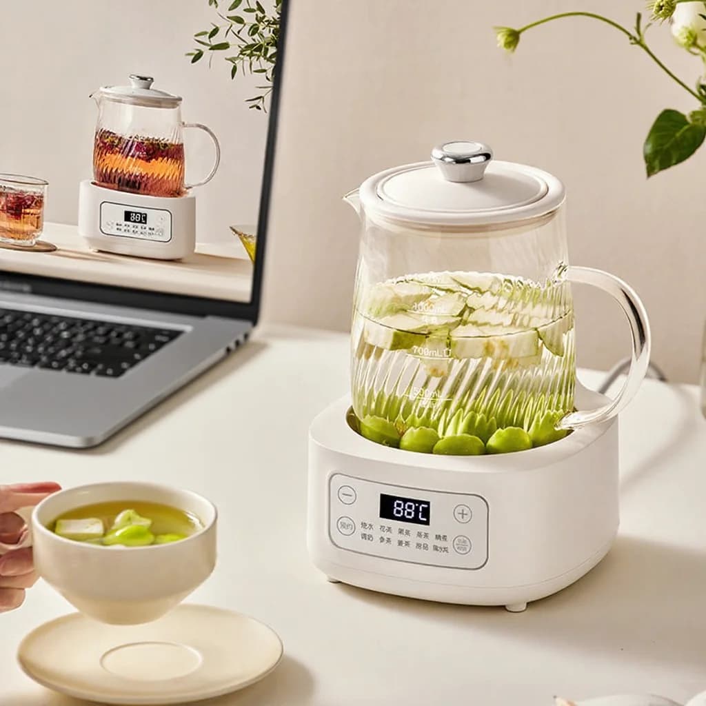 Oală electrică din sticlă cu control al temperaturii 1.2L
