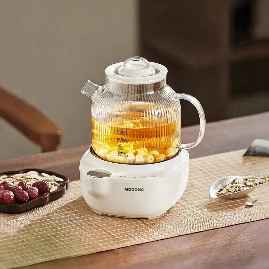 Cana electrică de ceai din sticlă cu control al temperaturii, 1L