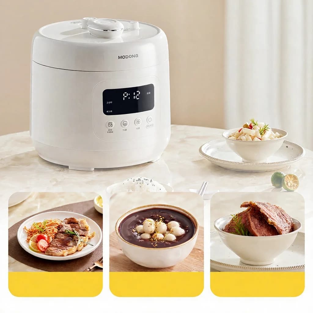 Oală sub presiune electrică 4L cu inserție ceramică, 800W, Timer 17-24H