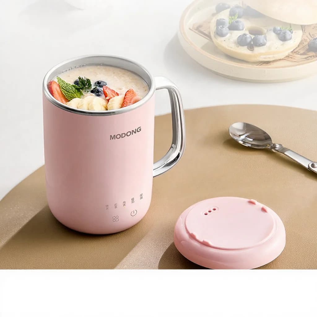 Căniță electrică portabilă pentru fiert, 450ml, 220V, cu filtru și linguriță