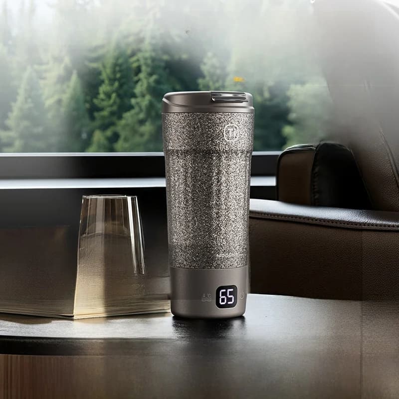 Ceașcă electrică portabilă din titan 400ml afișaj temperatură