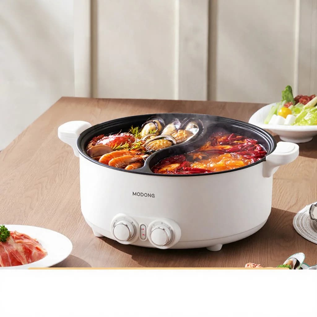 Oală electrică cu două zone, 7L, cu control independent al temperaturii