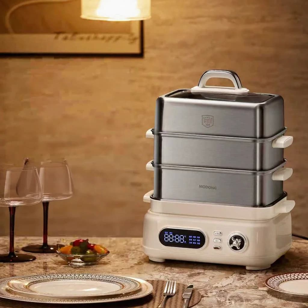 Oală electrică din oțel inoxidabil pentru gătit la abur 18L 24L Cu două sau trei etaje