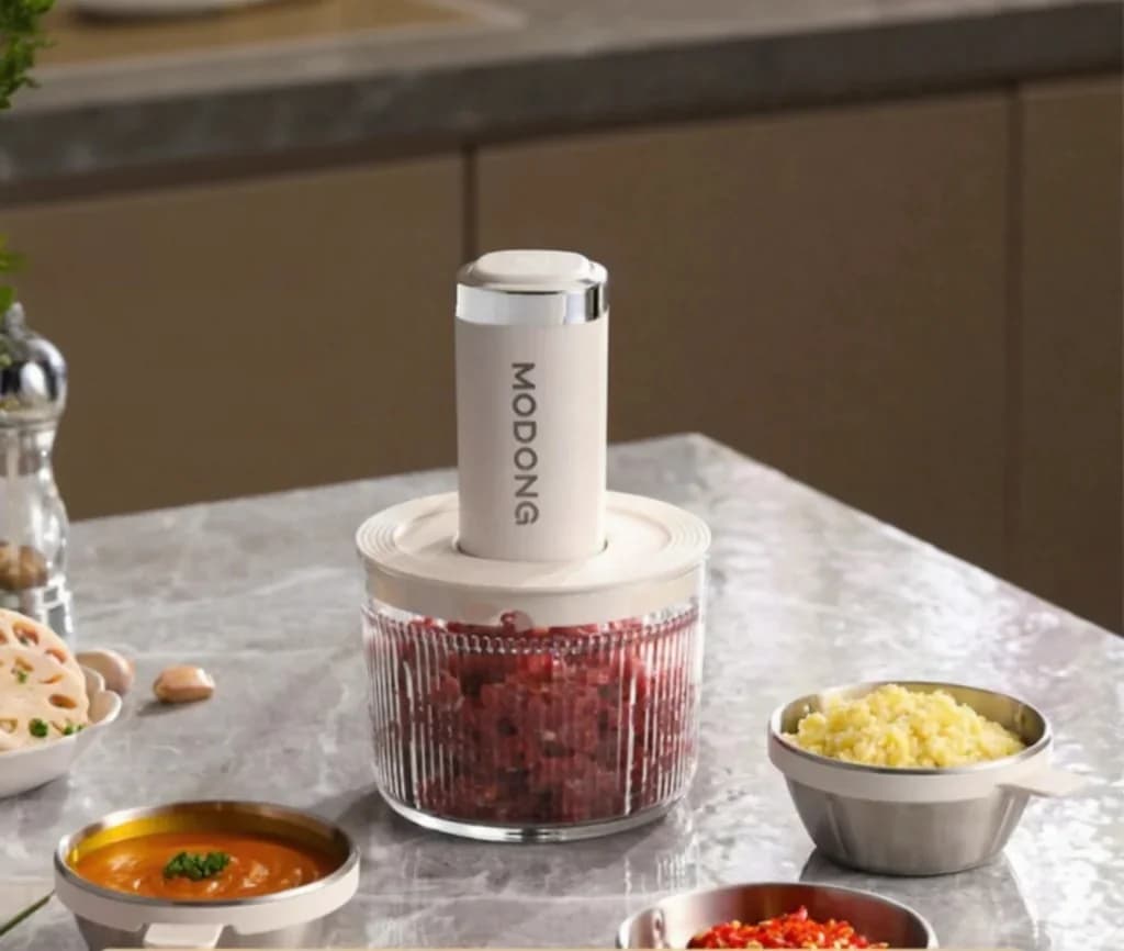 Tocător electric de alimente cu bol de sticlă, 4 lame, pentru casă