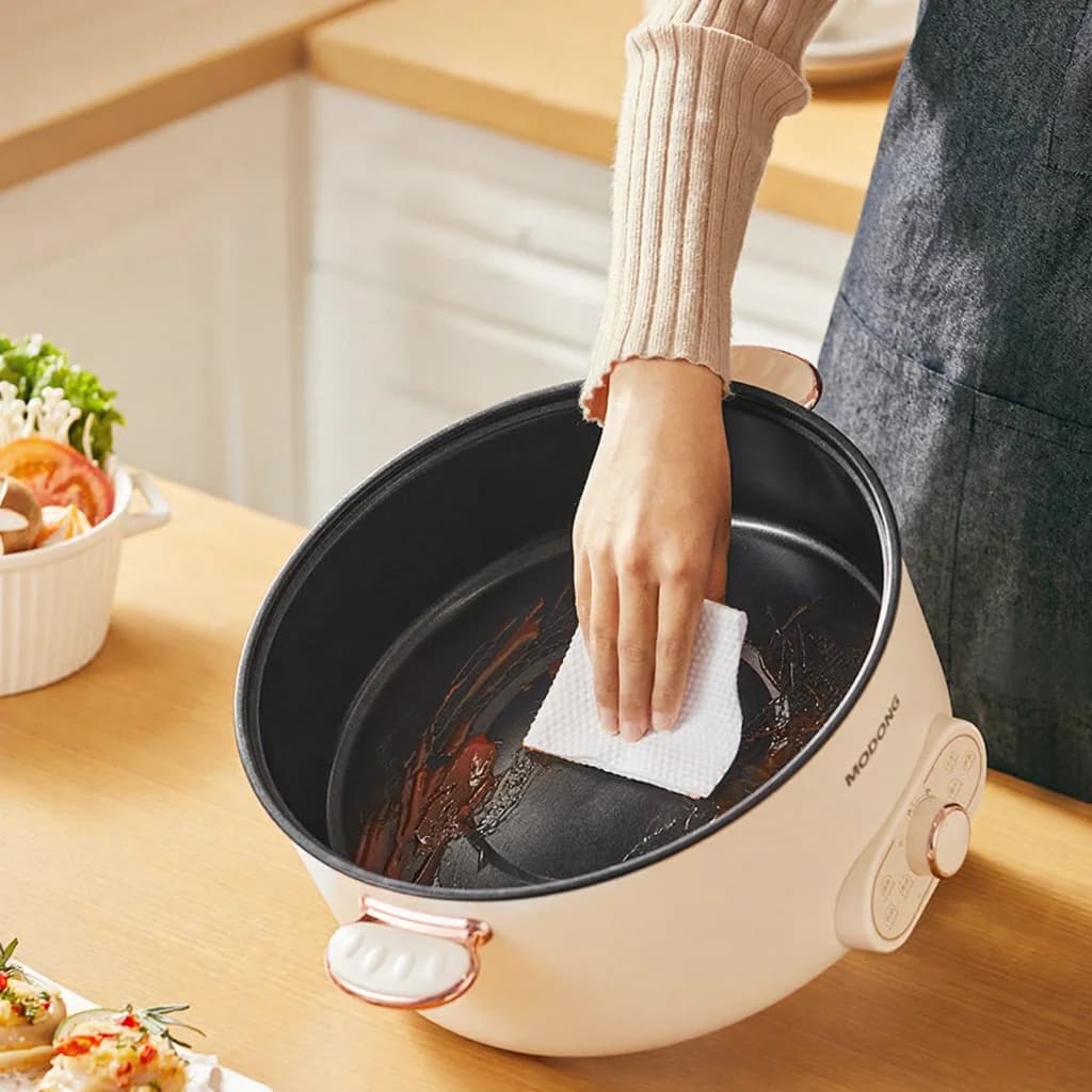 Oală electrică Hot Pot de 6L cu coș de aburire, antiaderentă
