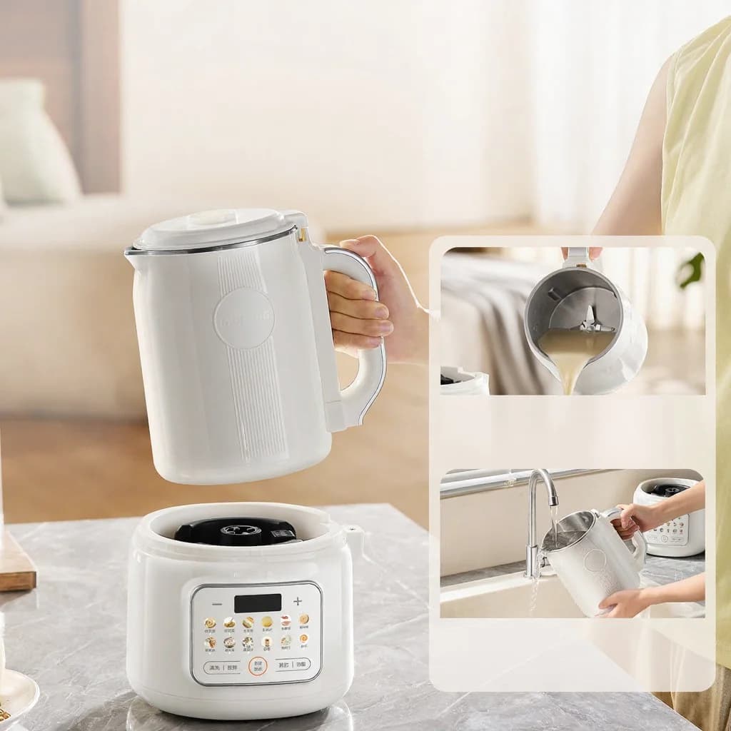 Blender cu încălzire pentru lapte de soia, cu auto-curățare, 800W