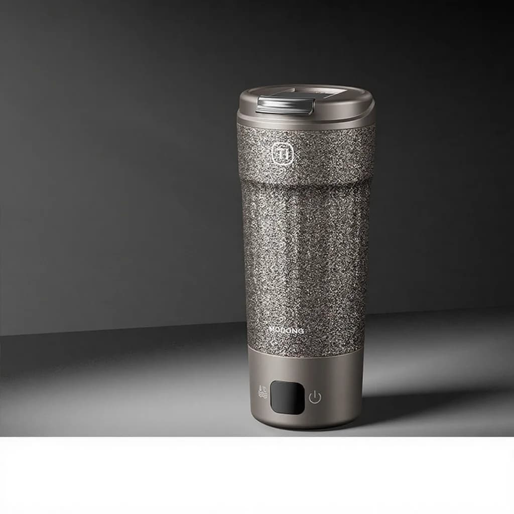 Cană electrică de călătorie din titan 400ml cu afișaj de temperatură