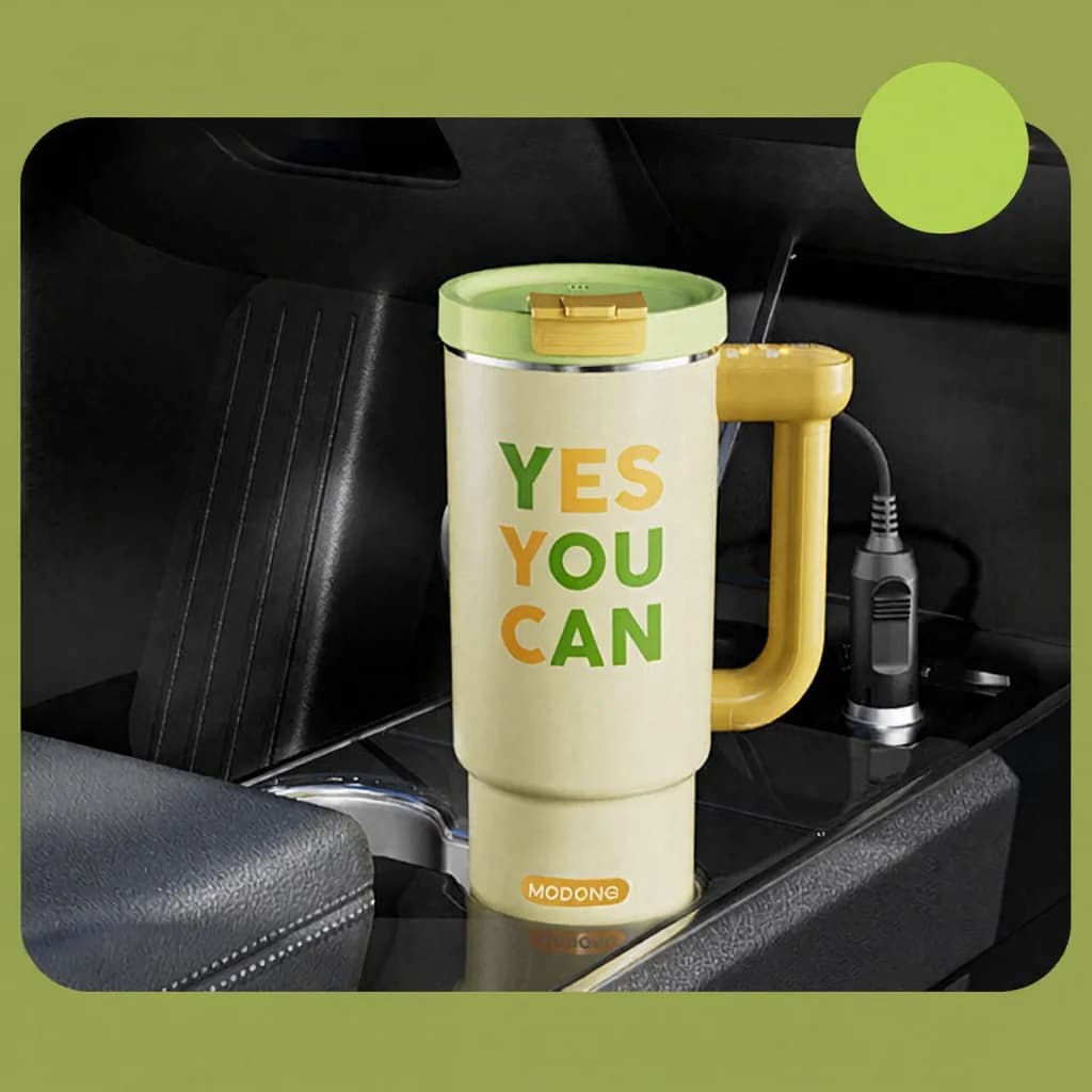 Cană electrică portabilă de încălzire cu interior din oțel inoxidabil de 680ml