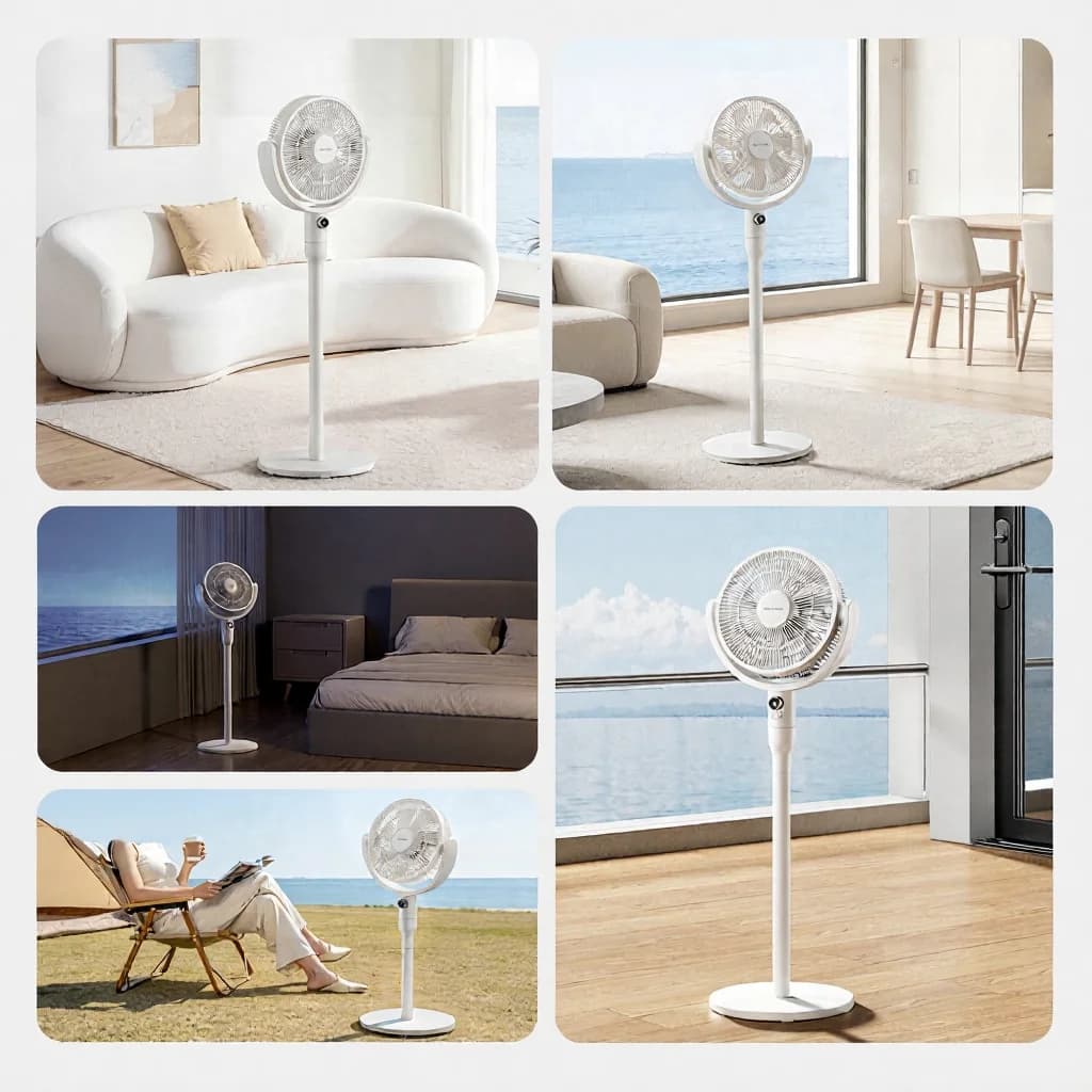 Ventilator de circulație a aerului de masă cu control vocal și oscilație