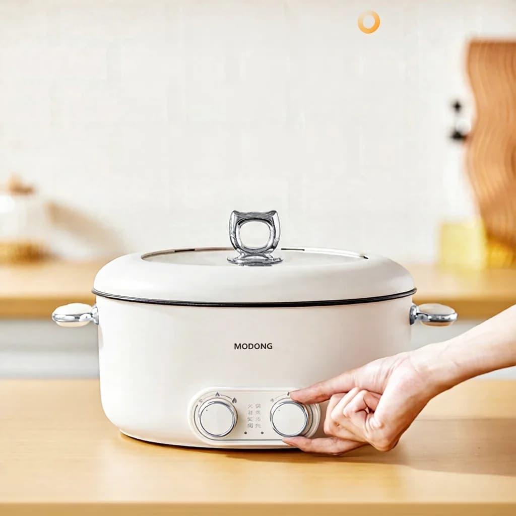 Oală electrică dublu control, 6L, capacitate mare, antiaderentă