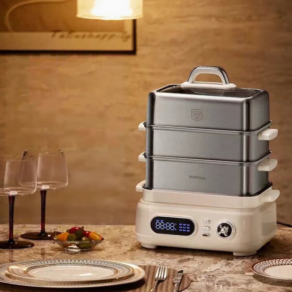 Aburitor electric din oțel inoxidabil cu 3 niveluri 18L 220V 1500W