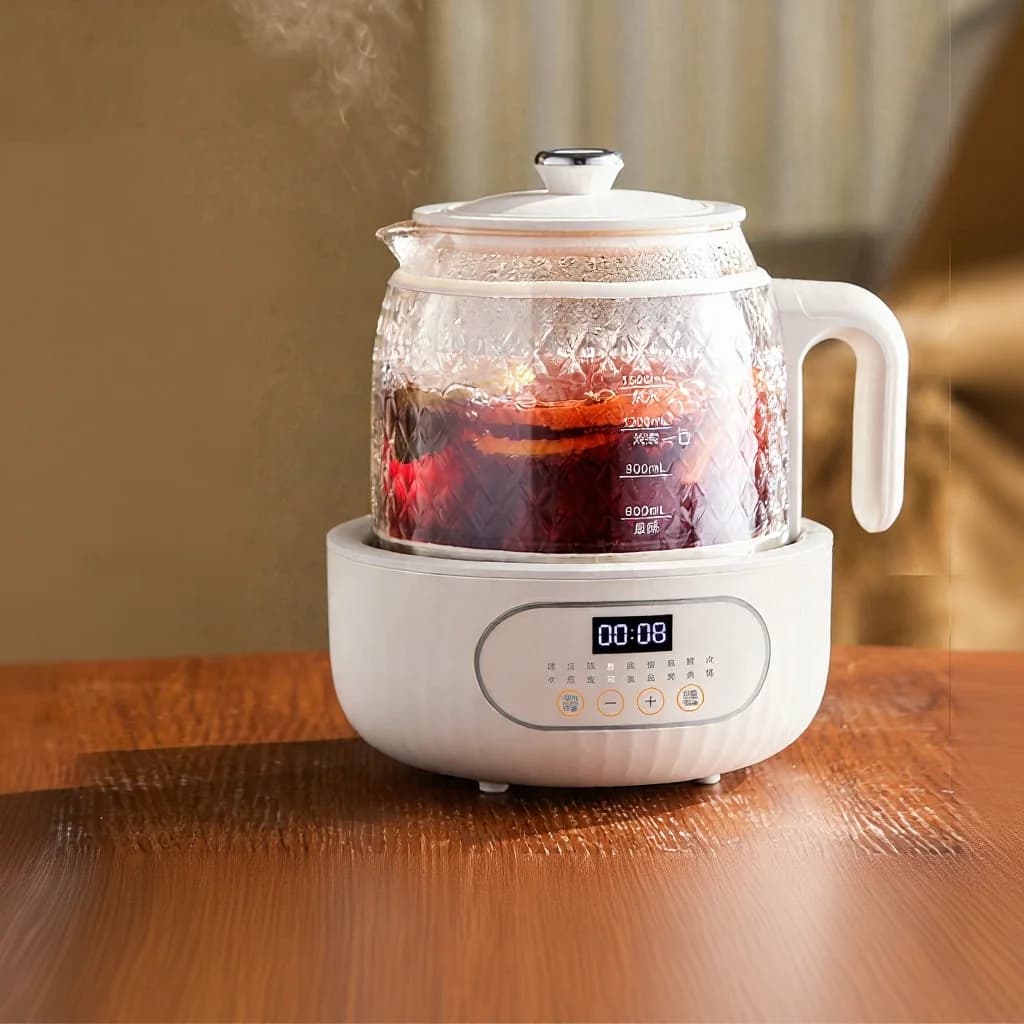Oală electrică din sticlă cu control al temperaturii 1.2L