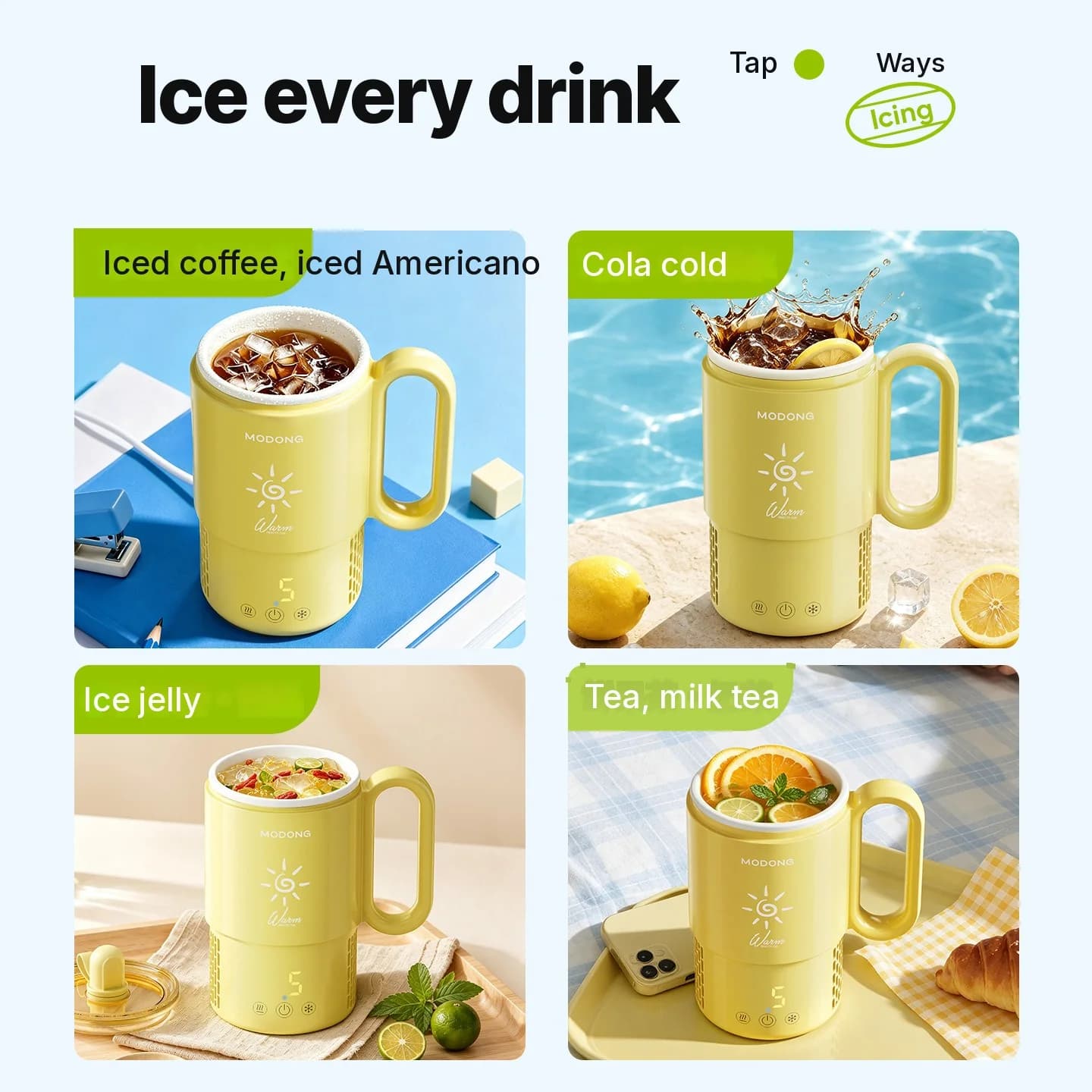 Cană mini de răcire și încălzire 450mL 36W cu control tactil