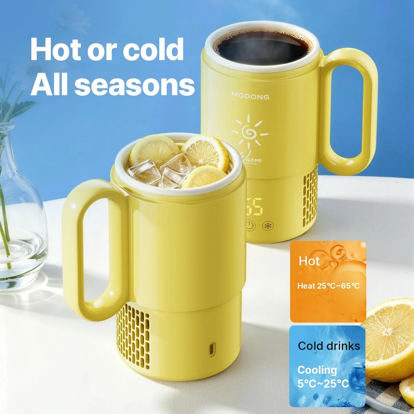 Cană mini de răcire și încălzire 450mL 36W cu control tactil
