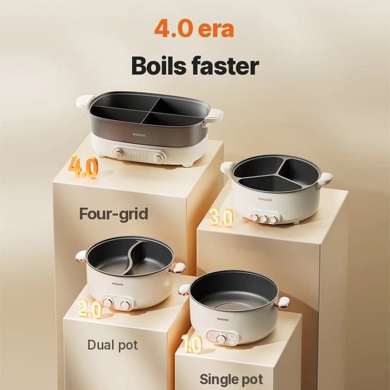 Oală electrică fierbinte 7L cu separator sau patru compartimente, 220V, oală divizată