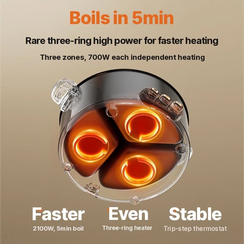 Oală electrică cu compartiment despărțitor 6L-8L, 220V, 5-6 persoane