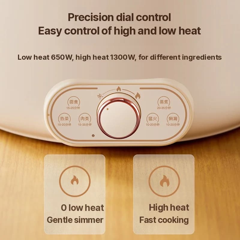 Oală electrică Hot Pot de 6L cu coș de aburire, antiaderentă