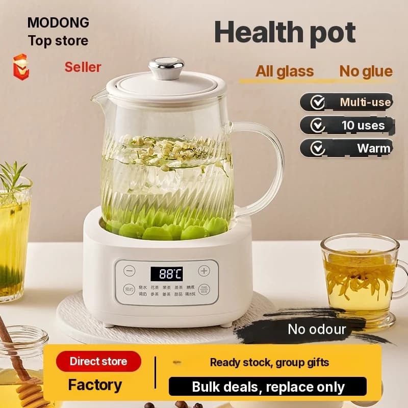 Oală electrică din sticlă pentru sănătate 1-1,5L, control tactil, pentru ceai