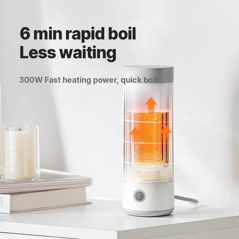 Cană electrică portabilă pentru încălzirea apei, căptușeală 304 300ml