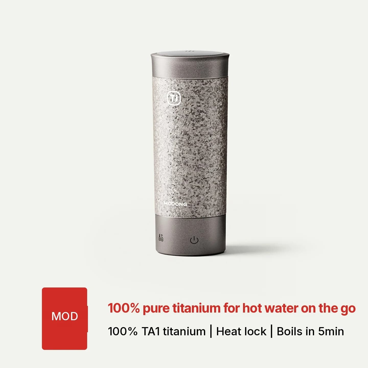 Cană electrică portabilă din titan 350ml, cutie cadou