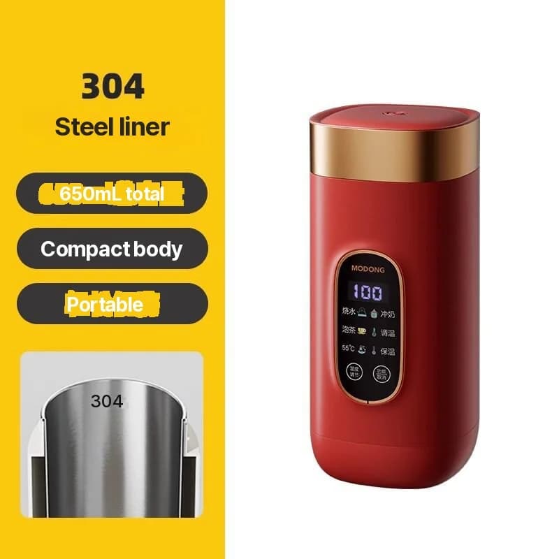 Cană electrică portabilă pentru încălzirea apei 650ml, căptușeală 304, 220V