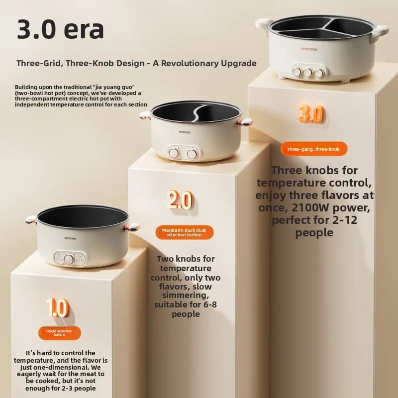 Oală electrică cu compartiment despărțitor 6L-8L, 220V, 5-6 persoane