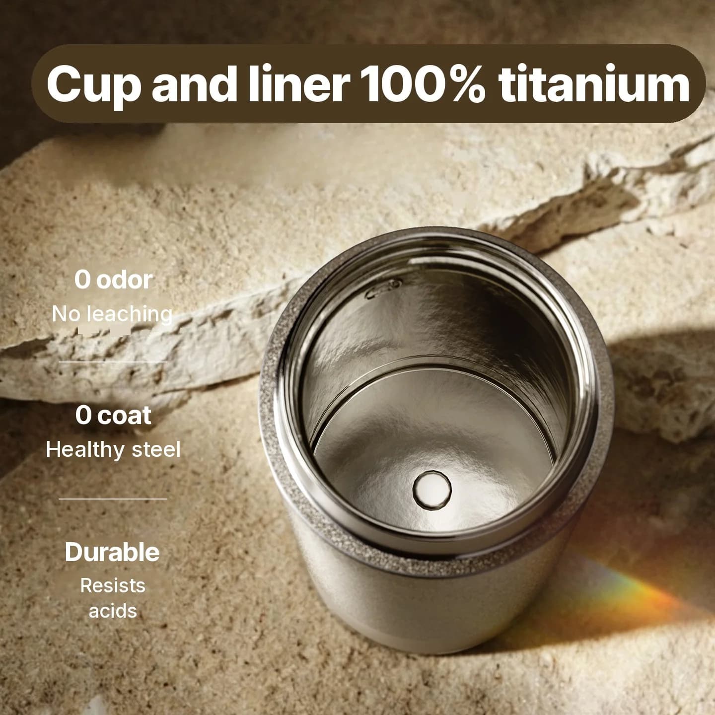 Cană electrică portabilă din titan 350ml, cutie cadou