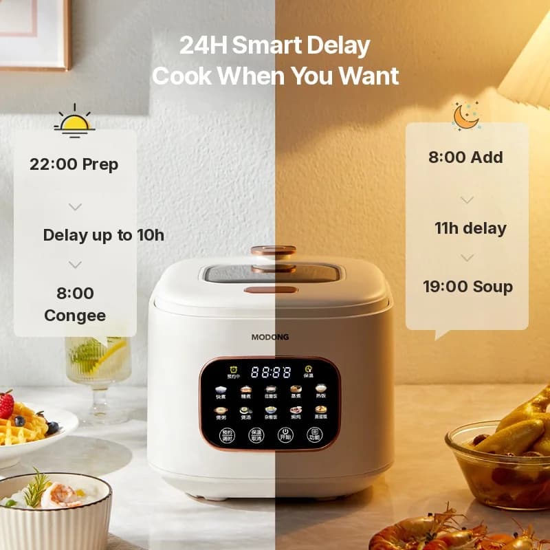 Orezier electric 3L cu fereastră din sticlă și timer