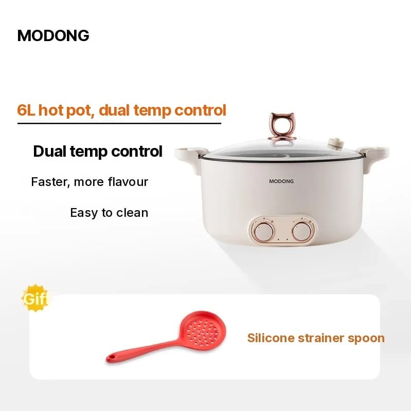 Oală electrică pentru hot pot cu divizor, 6L-8L, 220V, 5-6 persoane