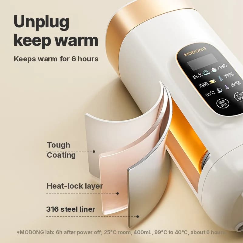 Cană portabilă electrică de încălzire cu control al temperaturii