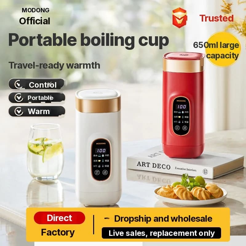Cană electrică portabilă de încălzire 650ml cu vas interior 304 sau 316