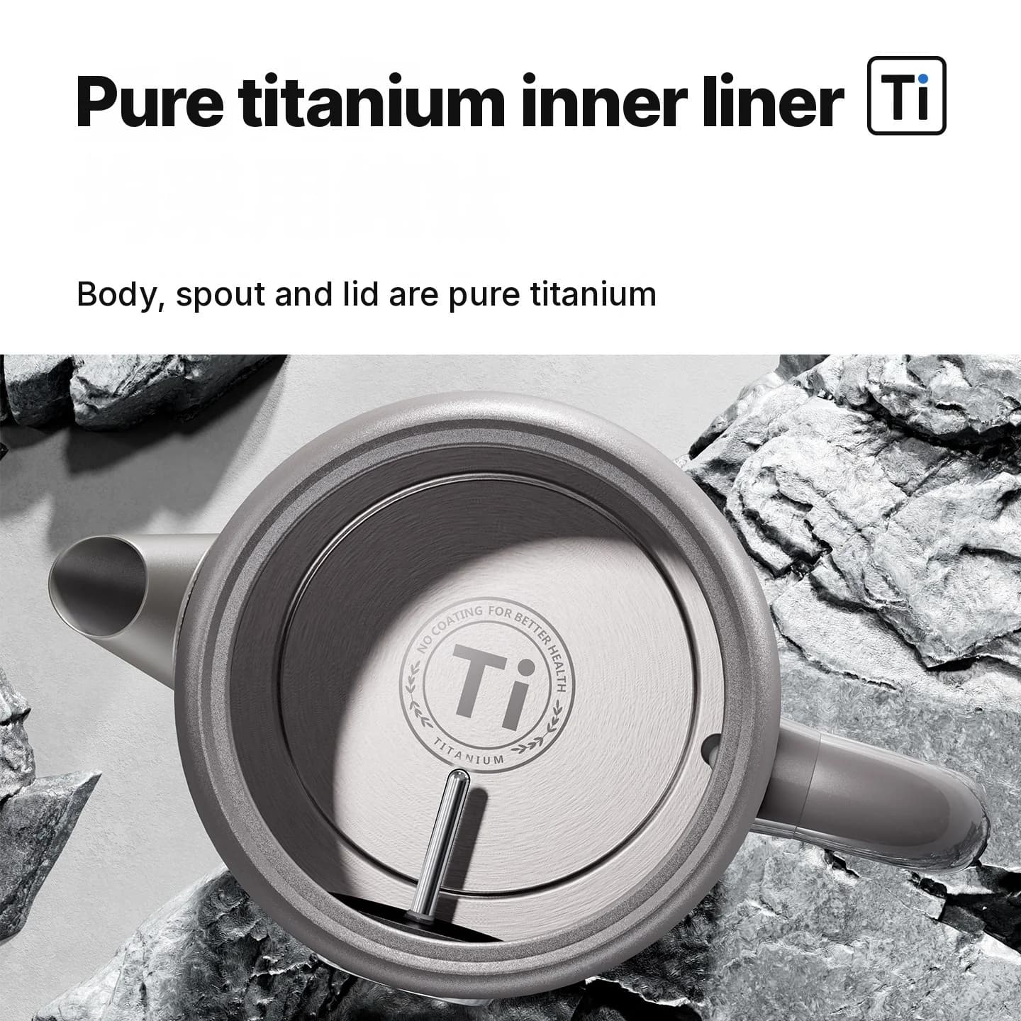 Cana electrică din titan pur 1.8L cu afișaj de temperatură