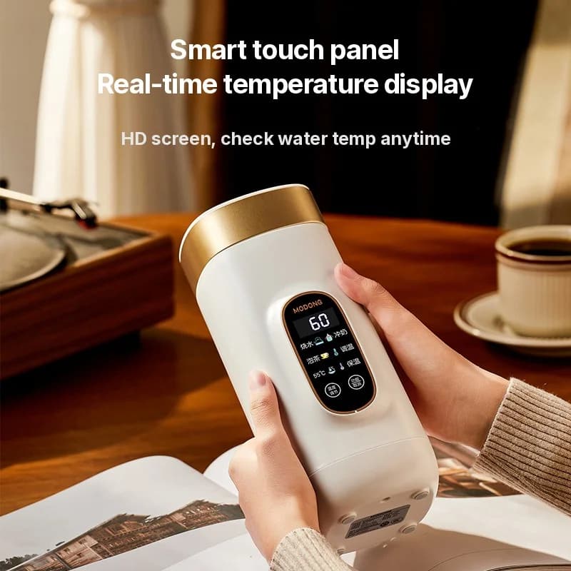 Cană portabilă electrică de încălzire cu control al temperaturii