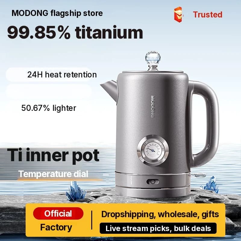 Cana electrică din titan pur 1.8L cu afișaj de temperatură
