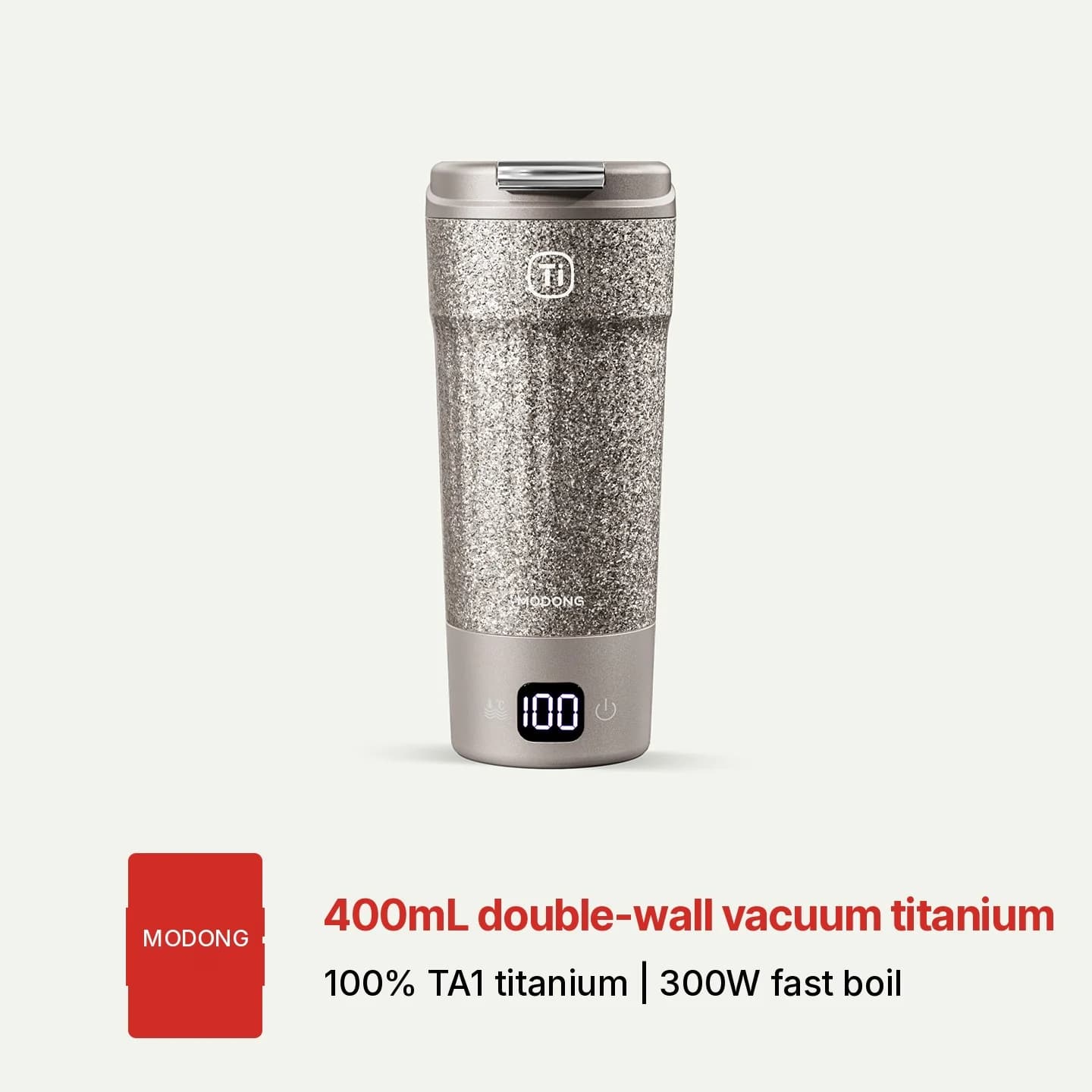 Ceașcă electrică portabilă din titan 400ml afișaj temperatură