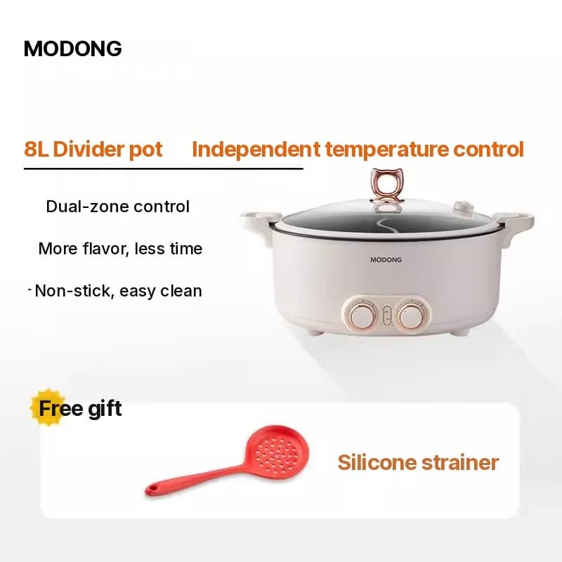 Oală electrică pentru hot pot cu divizor, 6L-8L, 220V, 5-6 persoane