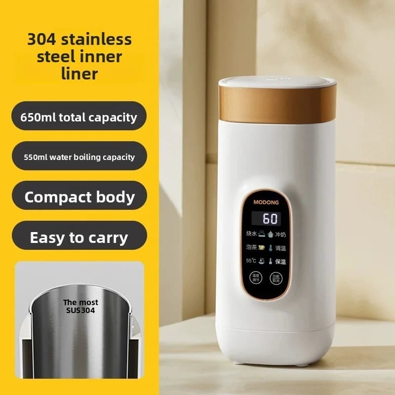 Cană electrică portabilă de încălzire 650ml cu vas interior 304 sau 316