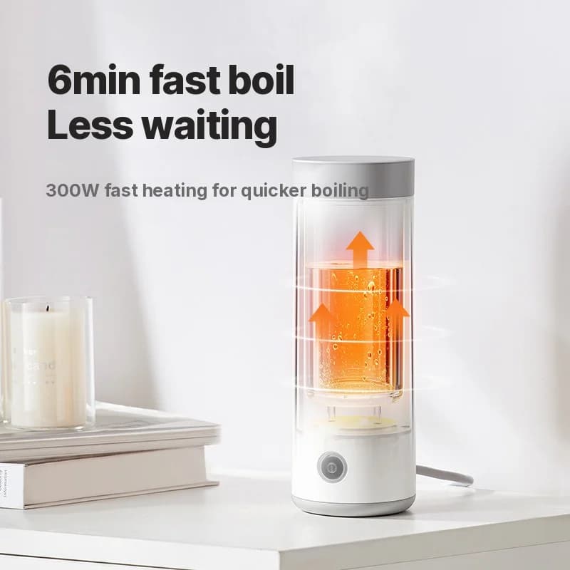 Cana electrică portabilă pentru încălzirea apei, căptușeală 304, 300ml