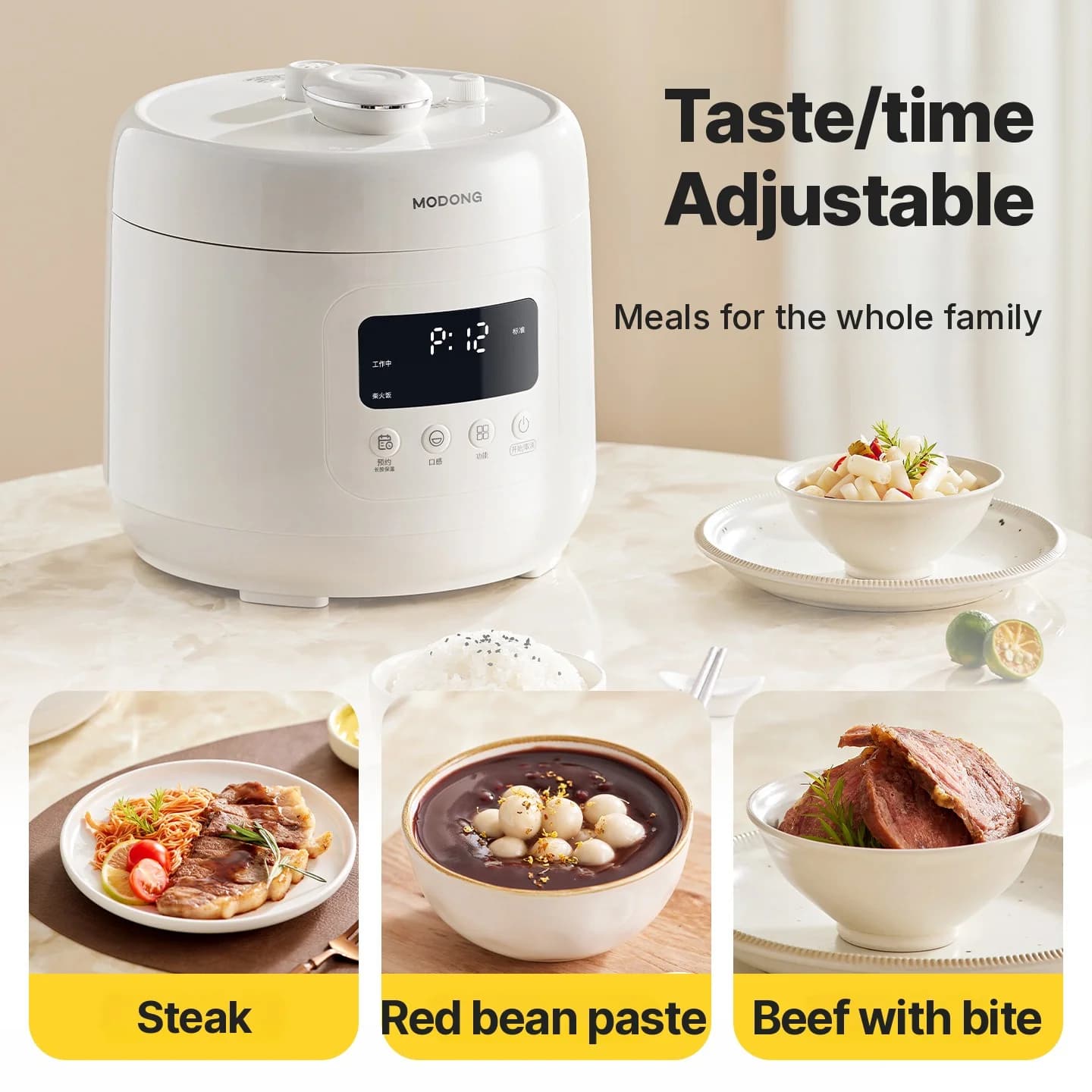 Oală electrică sub presiune 4L cu căptușeală ceramică, 800W, timer 17-24H