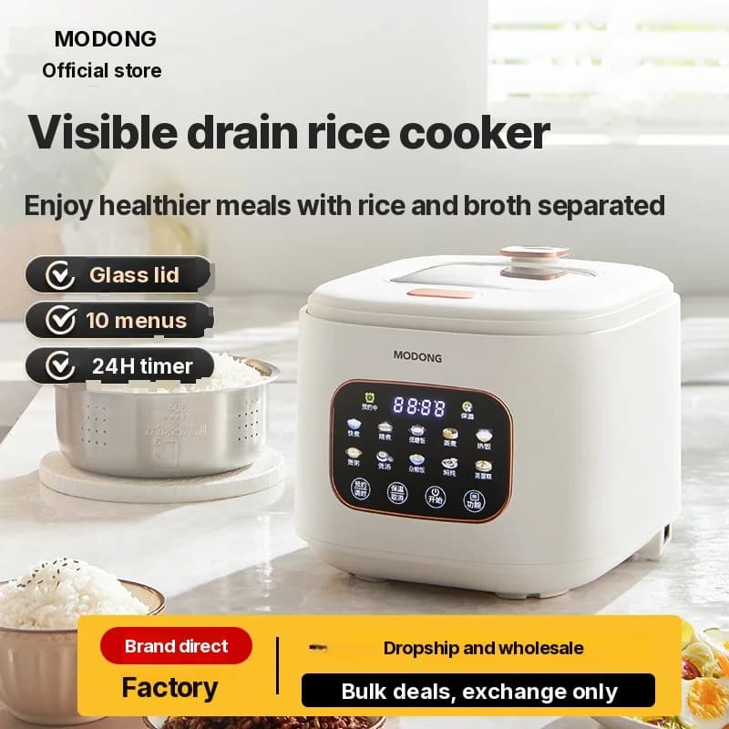 Oală de orez electrică 3L cu fereastră de sticlă și timer