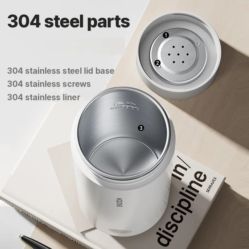 Cana electrică portabilă pentru încălzirea apei, căptușeală 304, 300ml